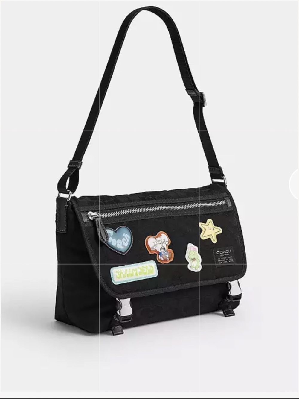 🐹🦖🐹  Coach | Brain Dead Lane Messenger In Signature Nylon With Patches 🐹🦖🐹 NWT - Picture 11 of 16